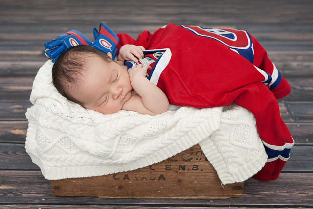 hockey theme newborn photography