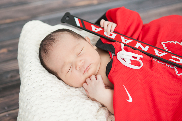 hockey newborn photo