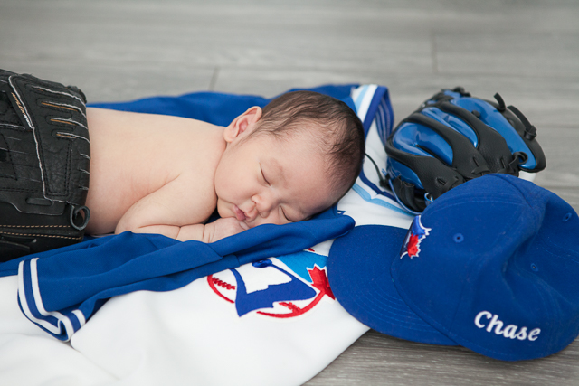 Baseball theme newborn photography